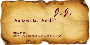 Jerkovits Jenő névjegykártya